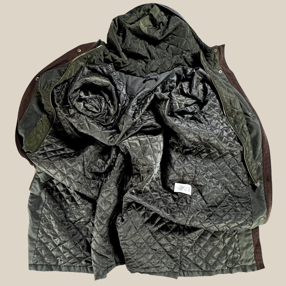 Lauren Ralph Lauren Long Hooded Parka L Forest Green Insulated Double Zip Coat - Picture 5 of 13
